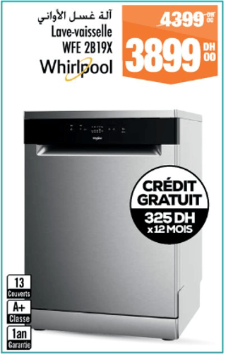 آلة غسل الأواني Whirlpool WFE 2B19X