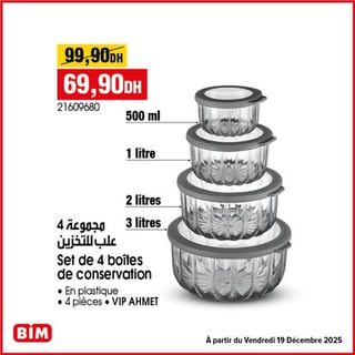 Set de 4 boîtes de conservation