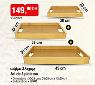 Set de 3 plateaux