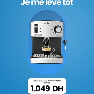 CAFETIÈRE SOLAC À PRESSION 19 BARS CE6480