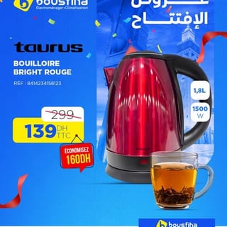 Bouilloire Taurus Bright Rouge