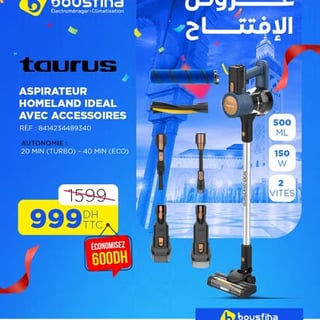 ASPIRATEUR HOMELAND IDÉAL AVEC ACCESSOIRES