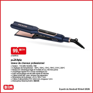 Lisseur de cheveux professionnel Rexon BIM
