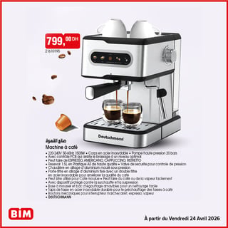 Machine à Café Deutschmann 1500W Inox