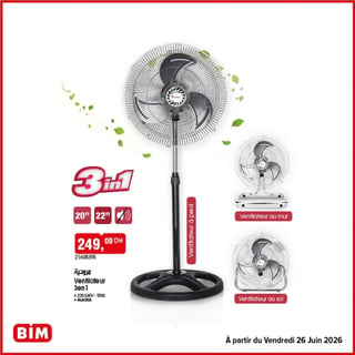 Ventilateur 3 en 1 ALASKA 20/22 pouces