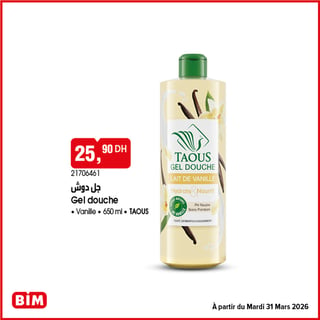 TAOUS Gel Douche Vanille 650ml