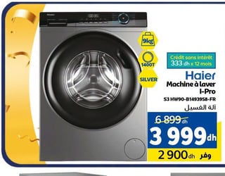 Machine à laver Haier I-Pro 9 kg S3 HW90-B14939S8