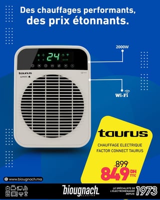 Chauffage électrique Factor Connect Taurus - Des chauffages performants, des prix étonnants.