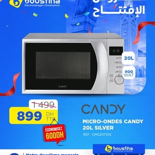 MICRO-ONDES CANDY 20L SILVER