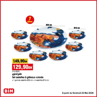 Set 7 assiettes à gâteaux colorées BIM