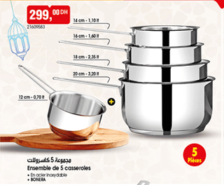 Ensemble de 5 casseroles