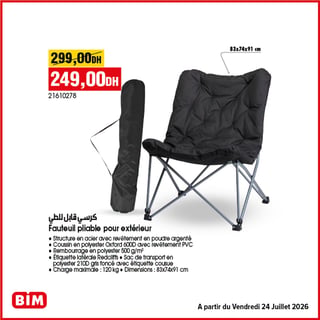 Fauteuil pliable pour exterieur BIM