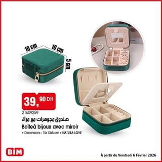 Boîte à bijoux avec miroir