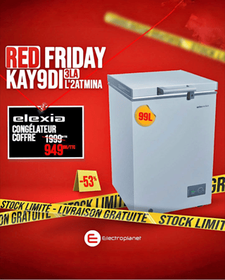 Congélateur coffre Elexia - Red Friday