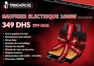 GAUFRIER ELECTRIQUE 1000W TECHWOOD