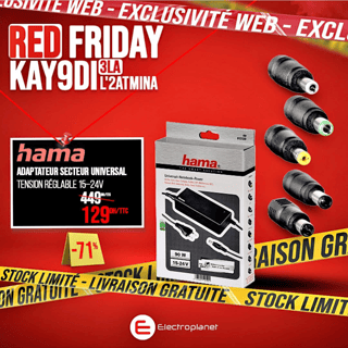HAMA Adaptateur Secteur Universal - TENSION RÉGLABLE 15-24V